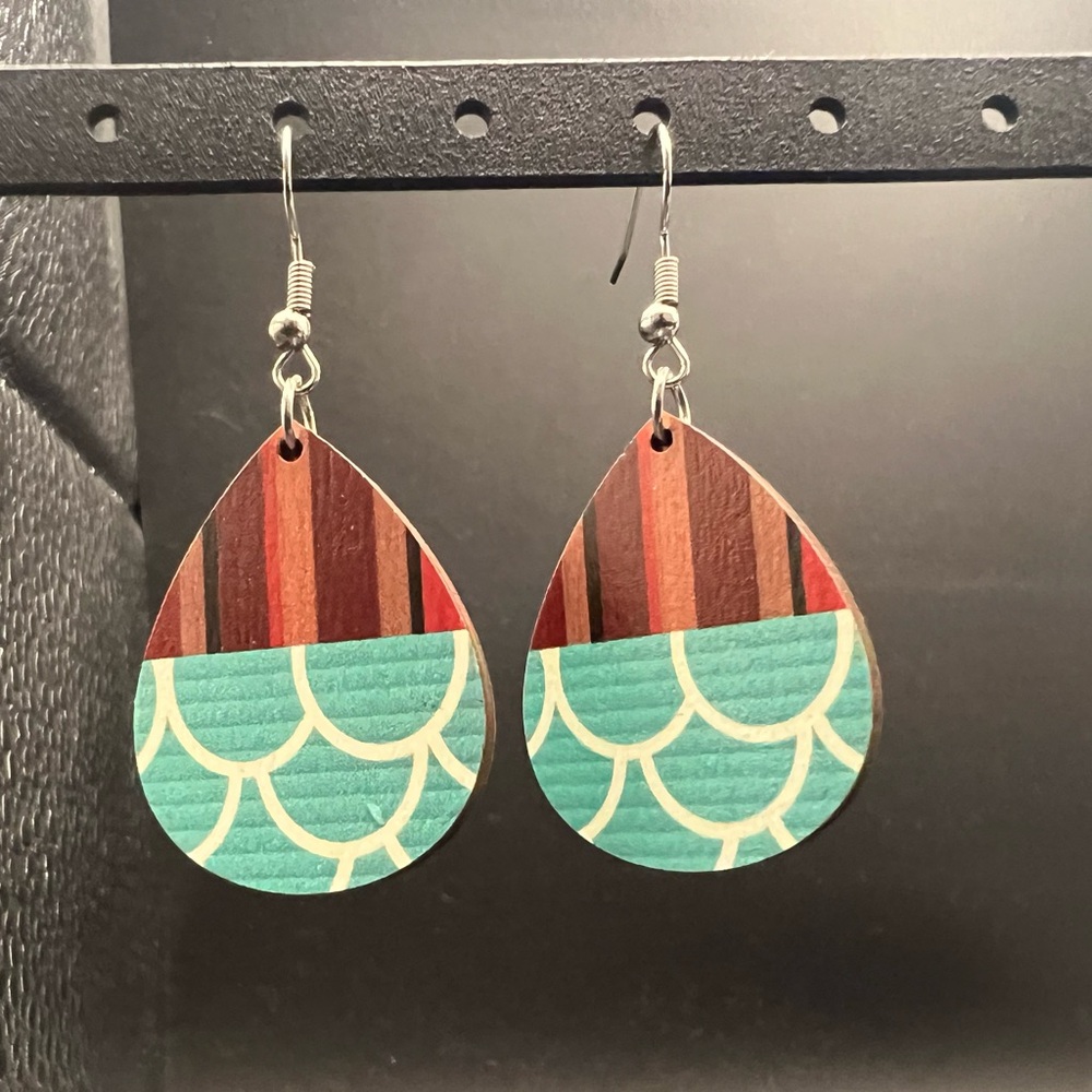 Colorful Teardrop Earrings with Unique Patterns